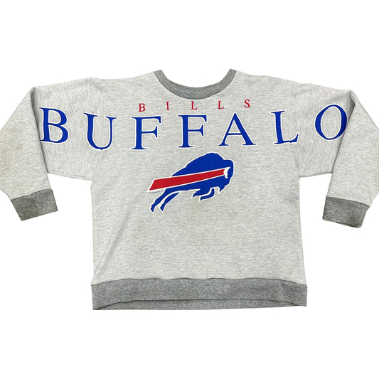 Vintage Buffalo Bills Cross Script Cropped Crewneck Sweatshirt Women’s Small-Medium