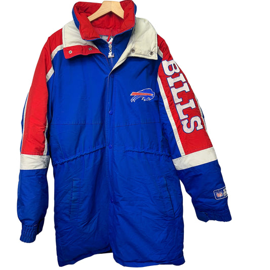 Vintage Buffalo Bills Starter Down Filled Puffer Parka Jacket Large