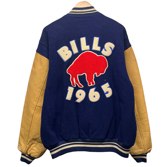 Vintage Buffalo Bills 1965 Wool Leather Varsity Bomber Jacket Large-XL