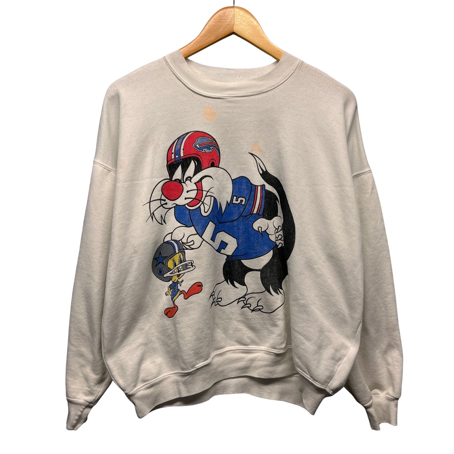 Vintage Buffalo Bills Looney Tunes Sylvester Tweety Sweatshirt Medium