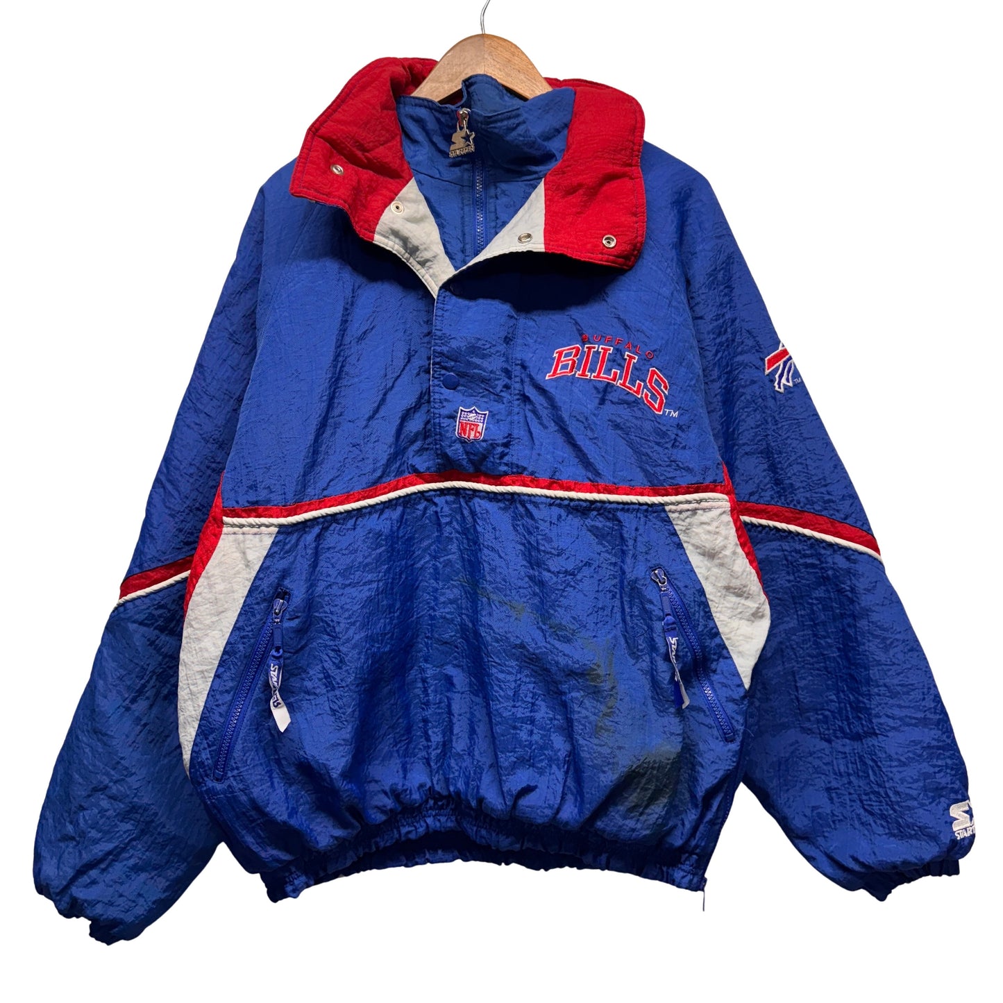 Vintage Buffalo Bills Starter Pullover Puffer Jacket Large