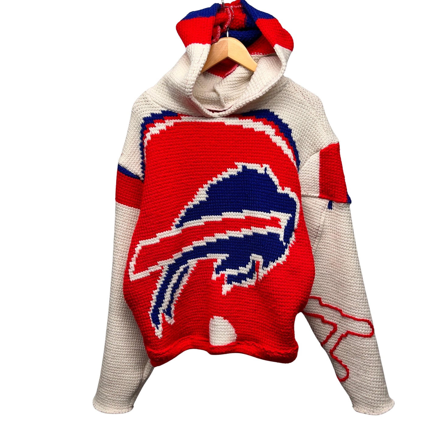 Vintage Buffalo Bills Crochet Sweater Sweatshirt Large