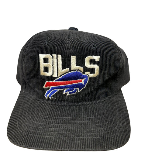 Vintage Buffalo Bills Black Corduroy Snabpack Hat