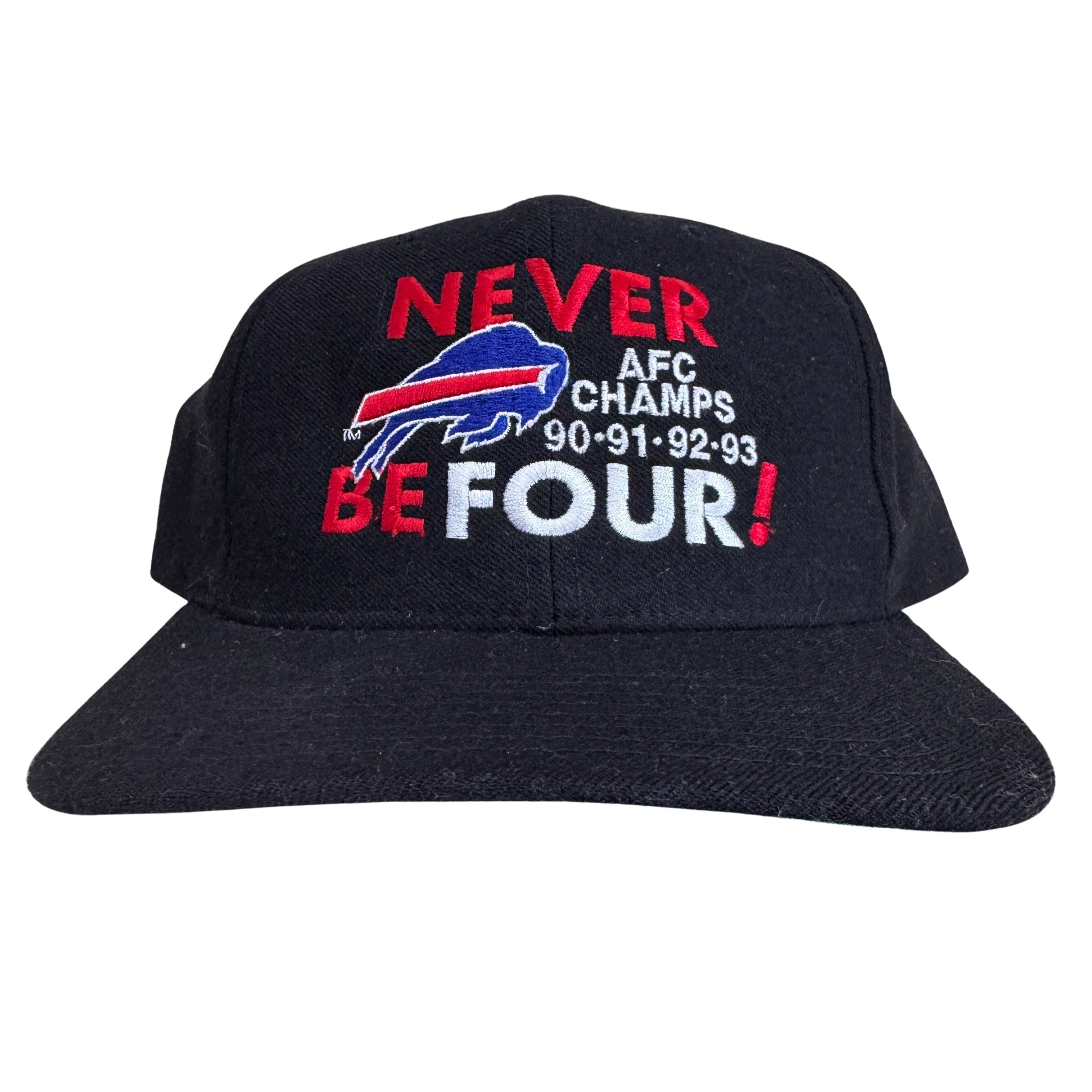 Vintage Buffalo Bills Never Be Four AFC Champions Snapback Hat