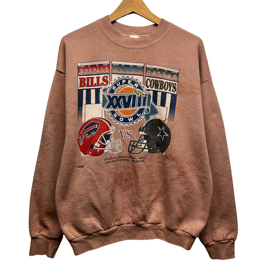 Vintage Buffalo Bills Overdyed 1994 Super Bowl Crewneck Sweatshirt XL