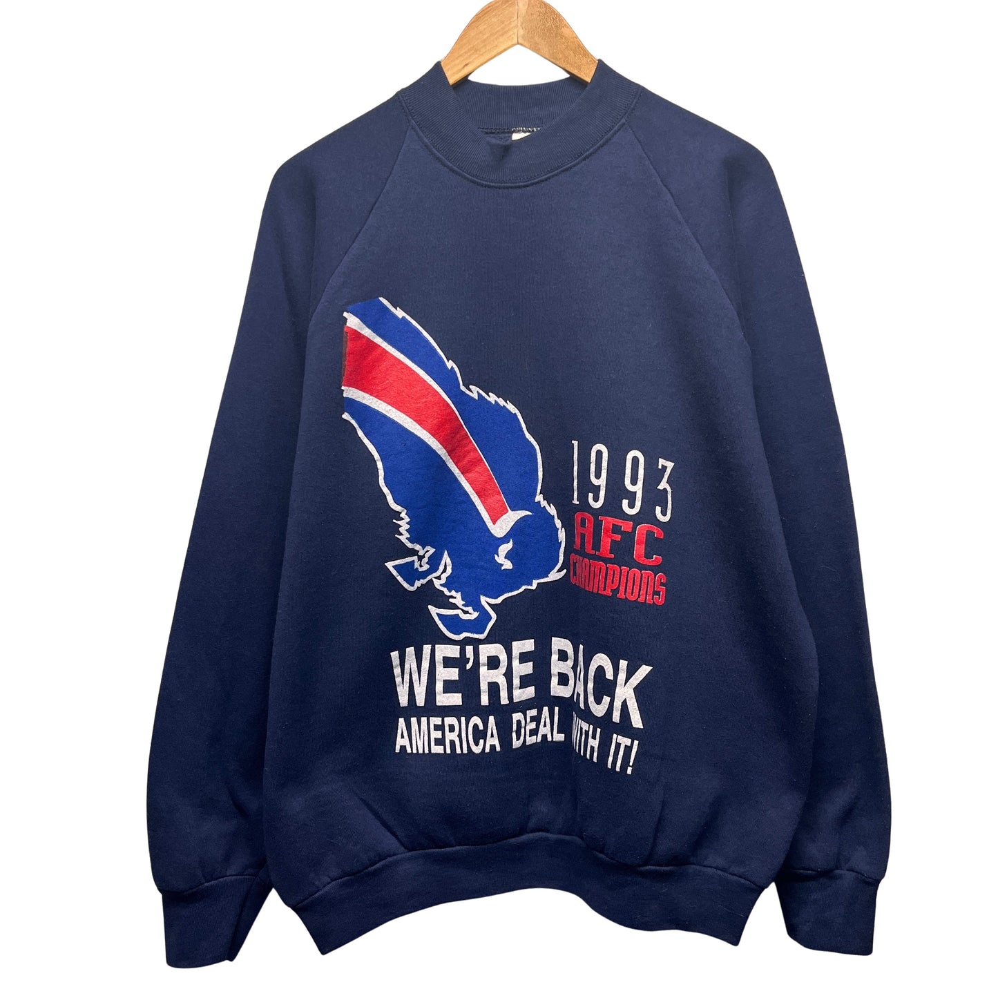 Vintage Buffalo Bills 1993 WE'RE BACK AFC Champions Crewneck Sweatshirt Large-XL