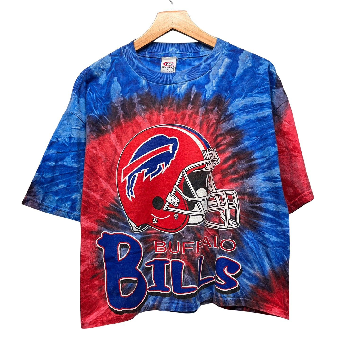 Vintage Buffalo Bills Tie Dye Crop Top Shirt XL