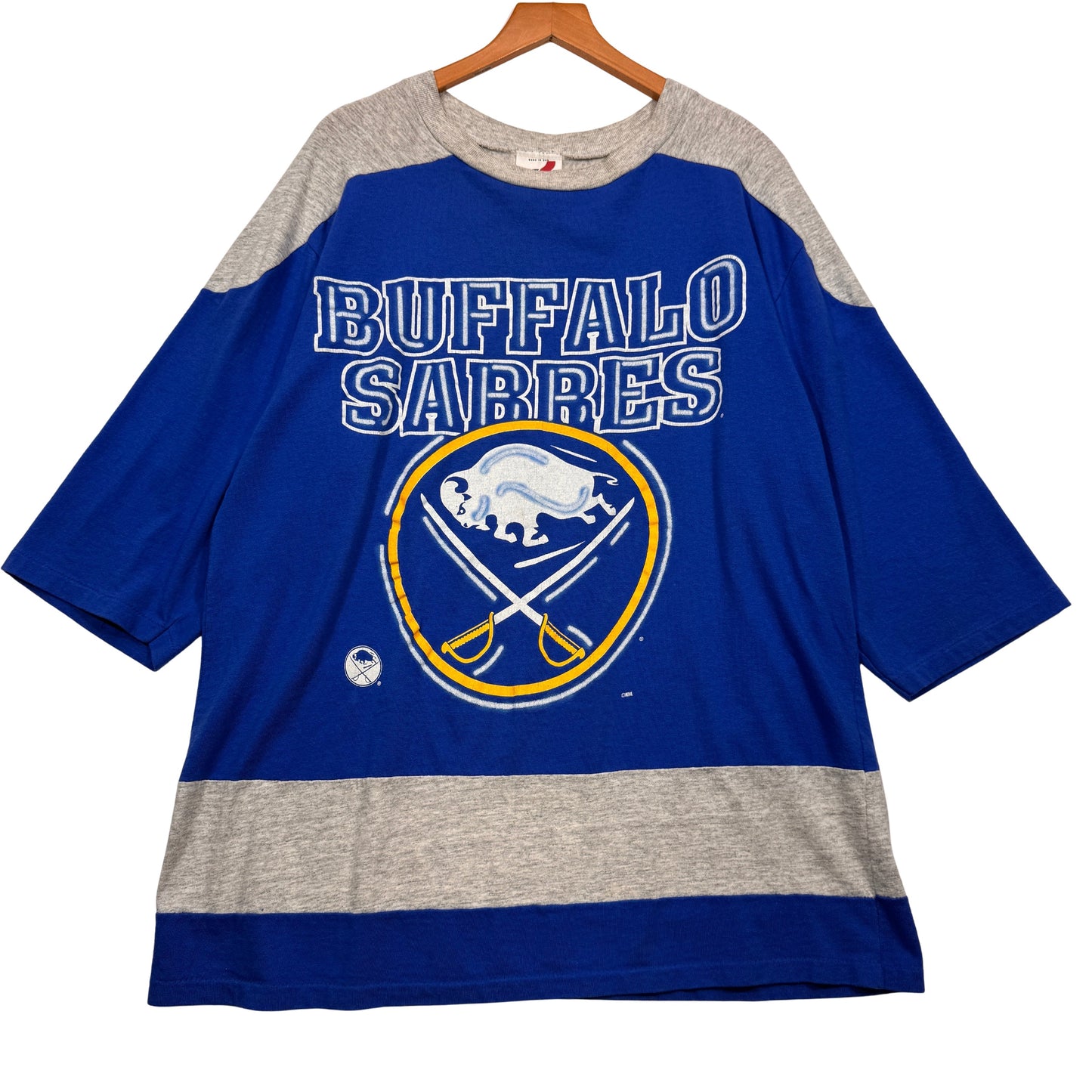 Vintage Buffalo Sabres Long Sleeve Color Block Shirt XL