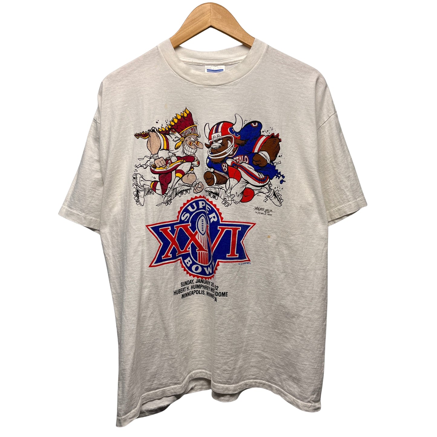 Vintage Buffalo Bills 1992 Super Bowl Cartoon Shirt Large