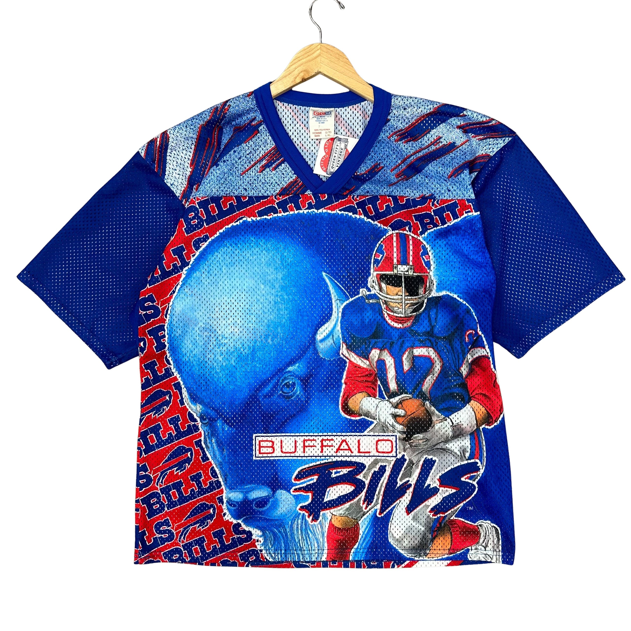 Vintage Buffalo Bills All Over Print Jersey Shirt XL