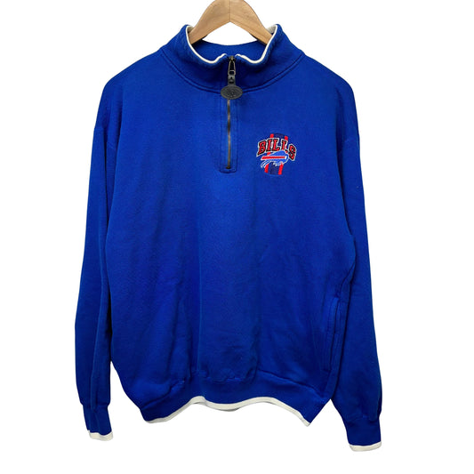 Vintage Buffalo Bills 1/4 Zip Crewneck Sweatshirt Medium