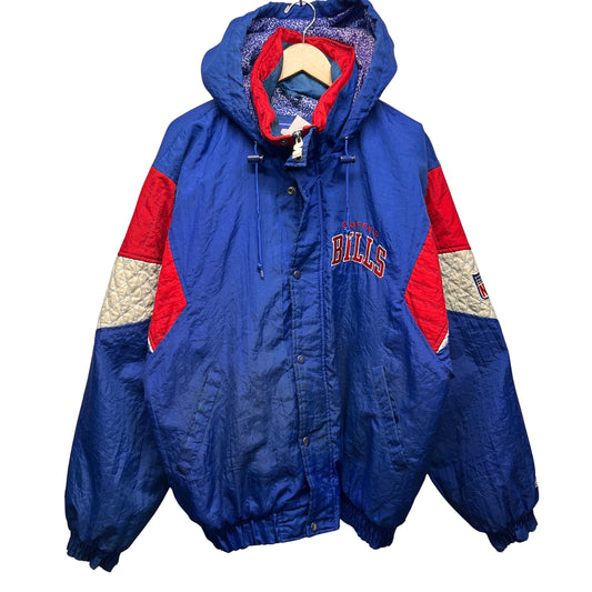 Vintage Buffalo Bills Starter Zip Up Puffer Jacket Large