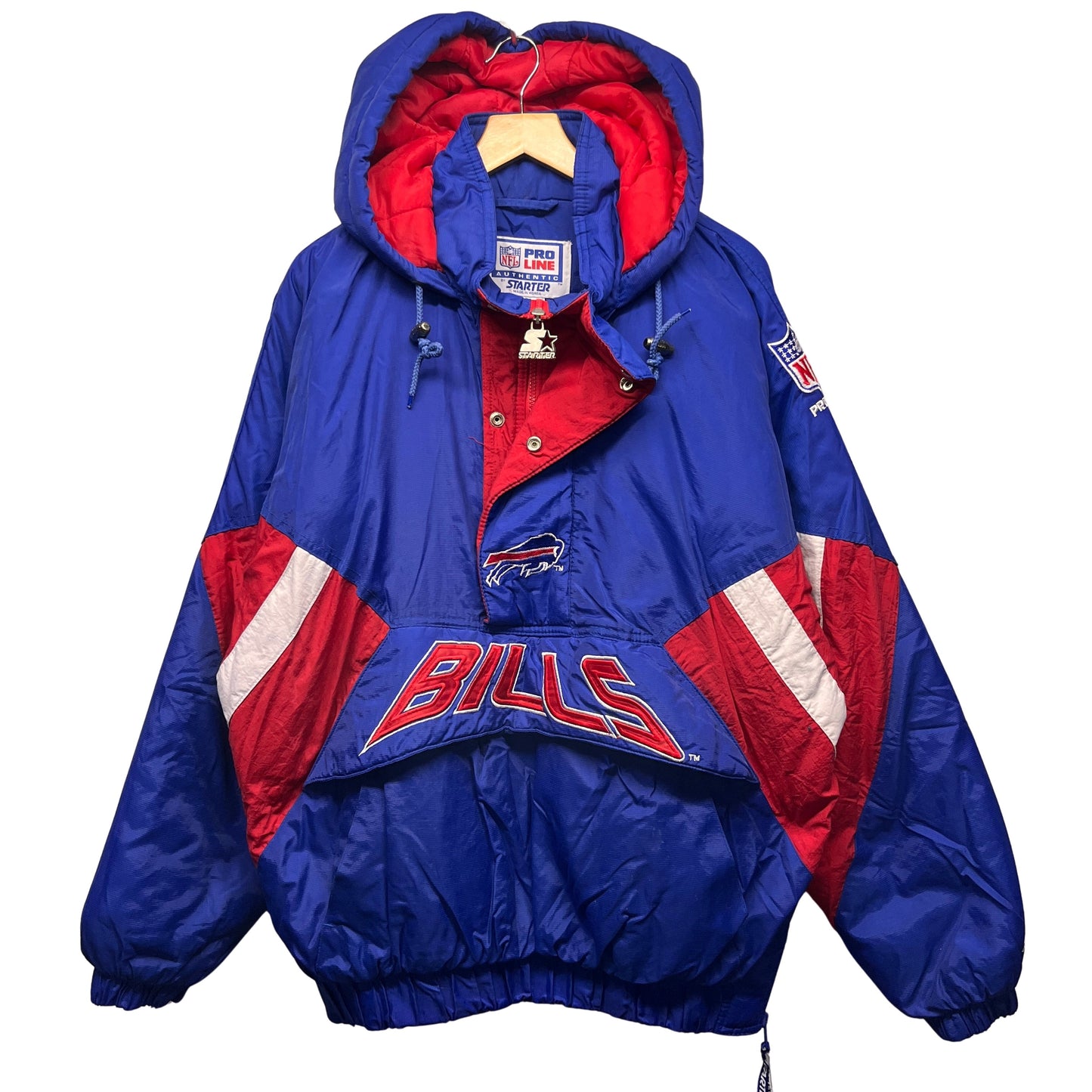 Vintage Buffalo Bills Starter Pullover Puffer Jacket Large