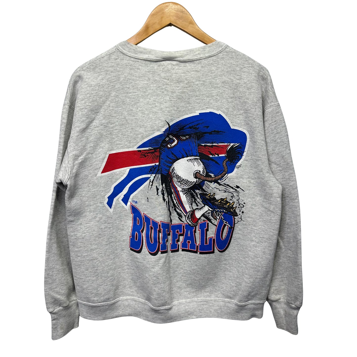 Vintage Buffalo Bills Jack Davis Double Sided Crewneck Sweatshirt Large