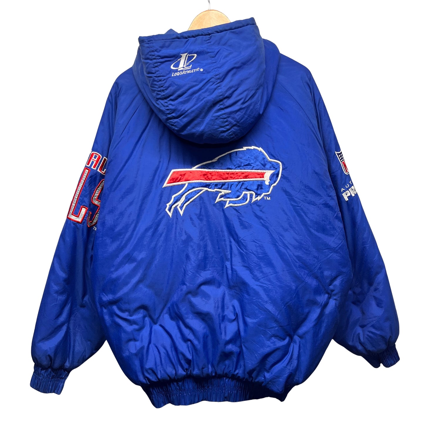 Vintage Buffalo Bills Logo Athletic Double Shark Tooth Puffer Jacket XL