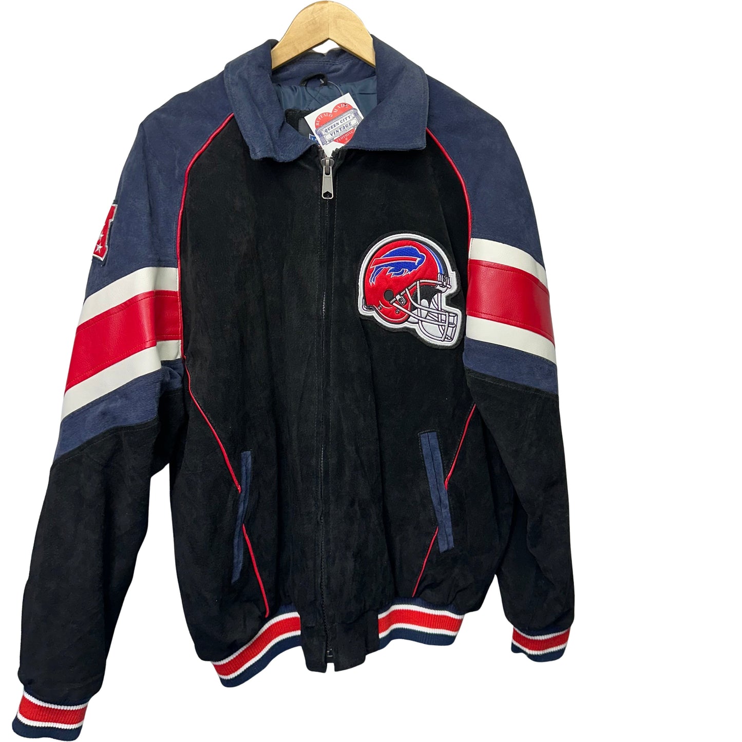 Vintage Buffalo Bills Leather Suede Jacket Large