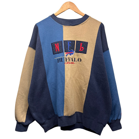 Vintage Buffalo Bills Color Block Crewneck Sweatshirt XL