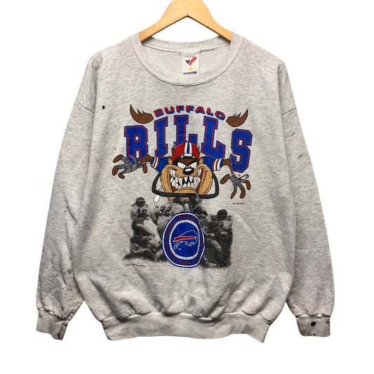 Vintage Buffalo Bills Taz Looney Tunes Crewneck Sweatshirt XL